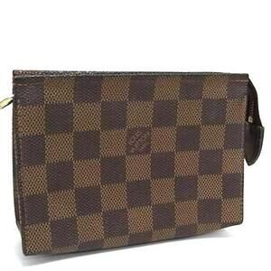 LOUIS VUITTON Authentic Brown Damier Leather Pouch